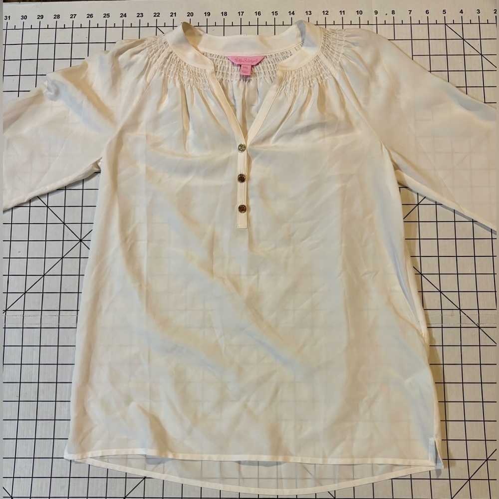NWOT Lilly Pulitzer Women’s Small Cream Elsa Silk Blouse